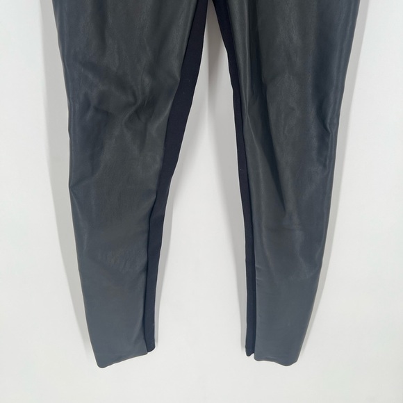 Wolford Jo Two Tone Vegan Leather Bailey Fabric High Waisted Leggings - Picture 3 of 6